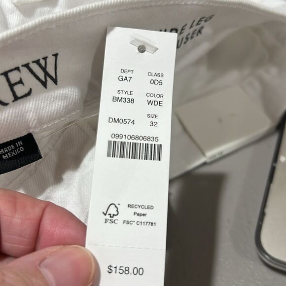 J. Crew BM338 Wide-leg denim trouser in white size 32 NWT - Picture 8 of 13